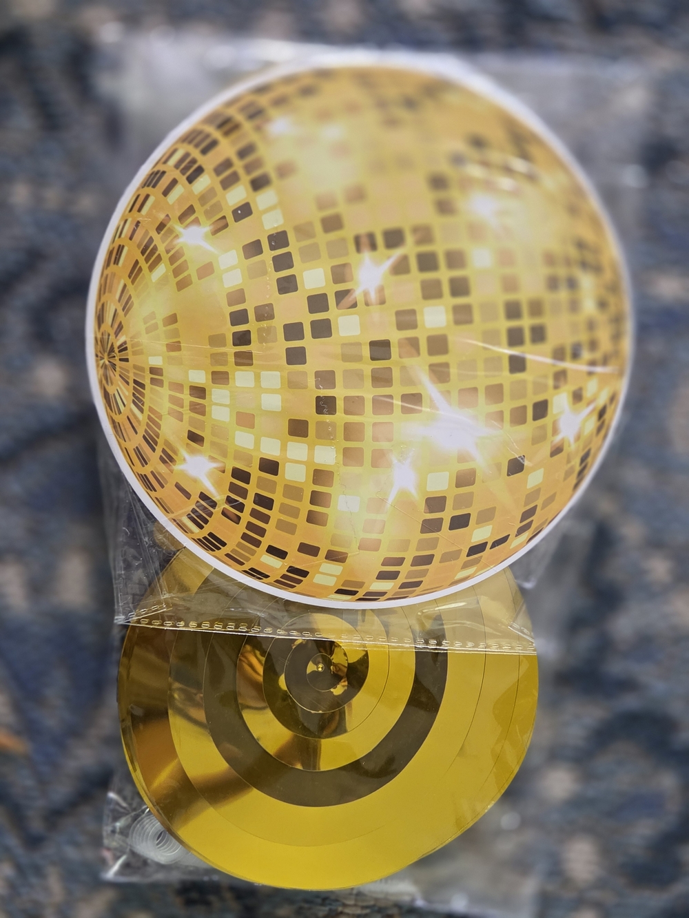 Gold Disco Ball Party Decoration - Metallic Hanging Ornament